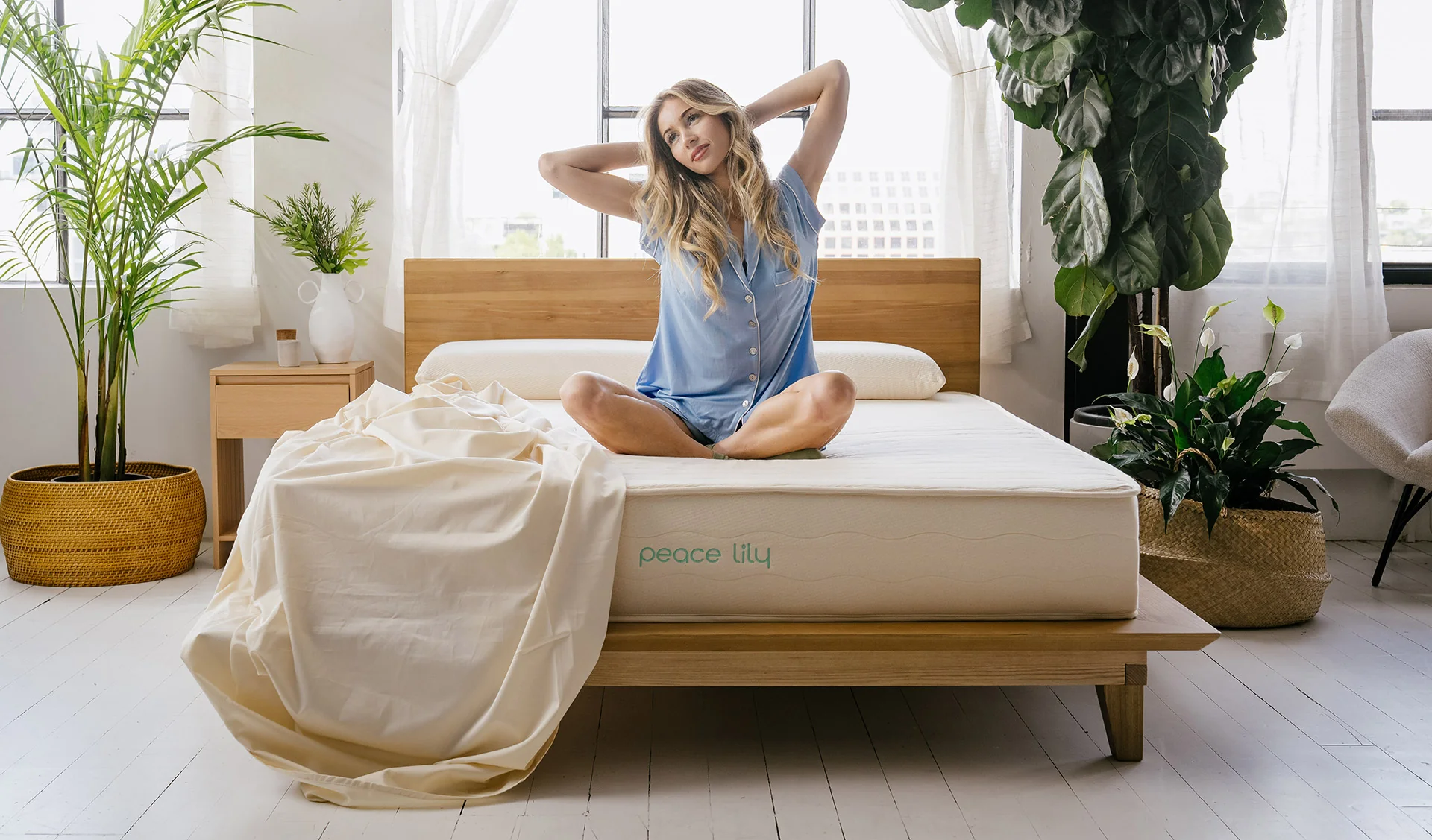 Peace Lily Hybrid mattress with organic cotton cover and natural latex